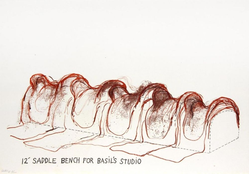 リトグラフ Dine - 12' Saddle Bench for Basil's Studio