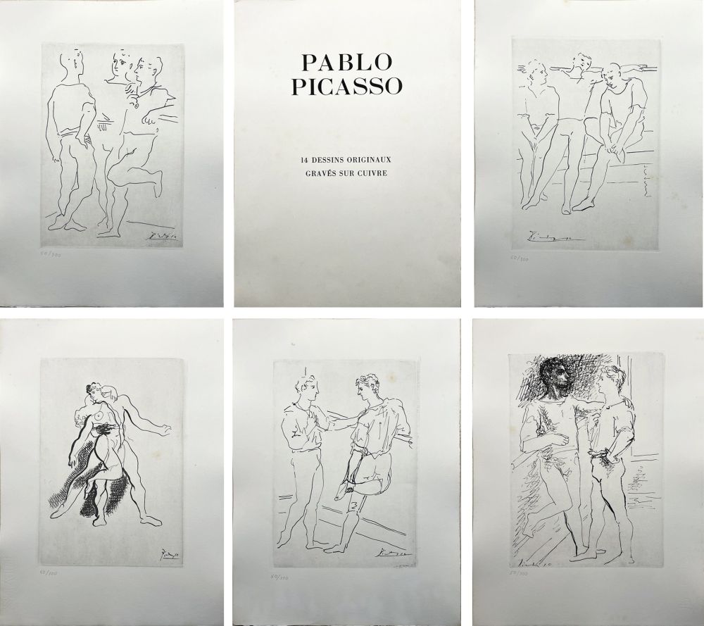 彫版 Picasso - 14 DESSINS DE PICASSO (Grâce et Mouvement) gravés sur cuivre (1943).‎
