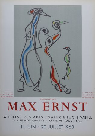 リトグラフ Ernst - 18 Dessins de poche - Galerie Lucie Weill, 1963