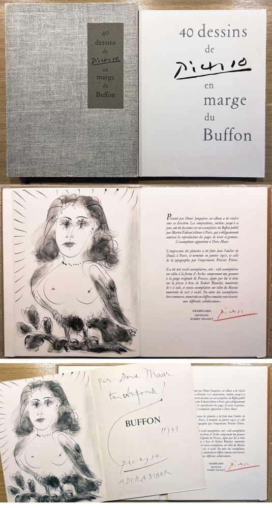挿絵入り本 Picasso - 40 DESSINS DE PICASSO EN MARGE DU BUFFON. Exemplaire signé par Picasso