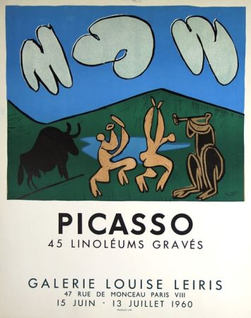 リトグラフ Picasso - 45  Linoleums Gravés  Galerie Louise Leiris