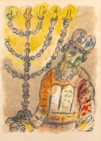 リトグラフ Chagall - Aaron and the Candlestick, 1966