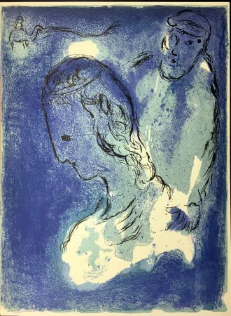 技術的なありません Chagall - ABRAHAM ET SARAH. Lithographie originale pour LA BIBLE