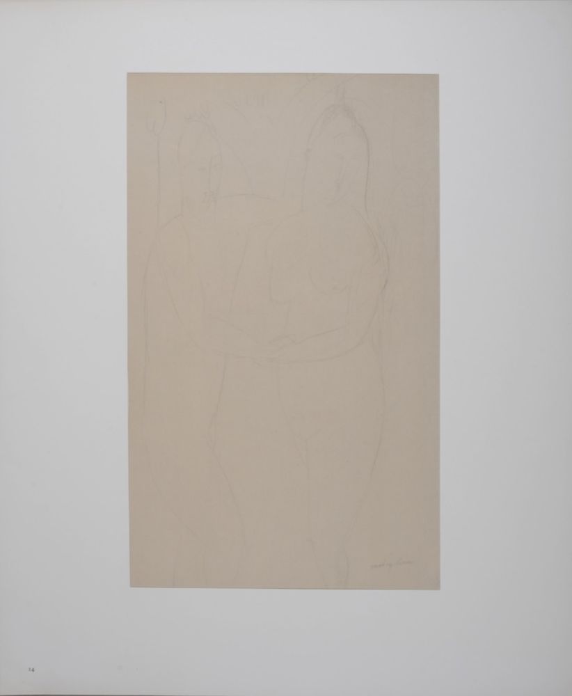 リトグラフ Modigliani - Adam and Eve