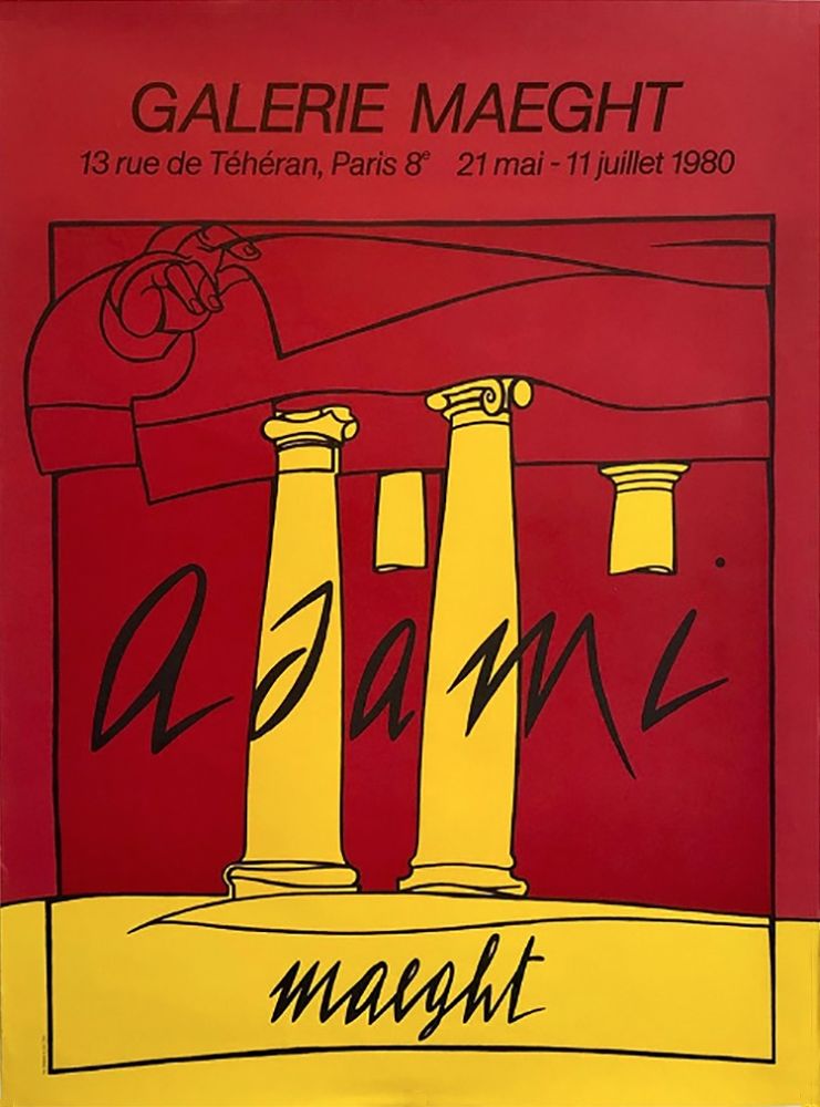リトグラフ Adami - ADAMI 80 : Affiche en lithographie originale pour l'exposition Galerie Maeght.