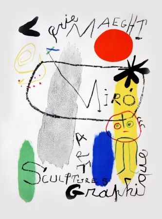 リトグラフ Miró - Affiche d'Exposition Galerie Maeght