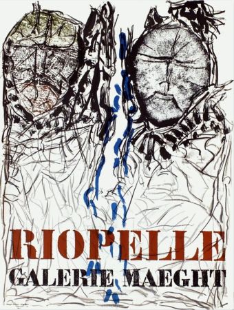 掲示 Riopelle - AFFICHE EN LITHOGRAPHIE pour l'exposition à la Galerie Maeght en 1974
