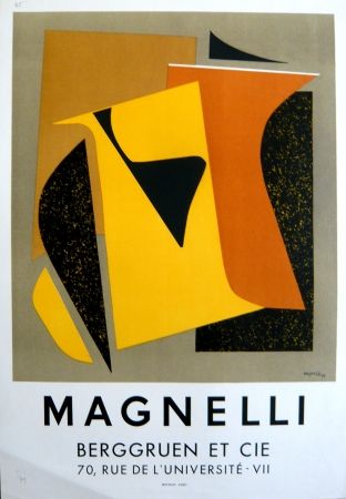 リトグラフ Magnelli - Affiche exposition galerie Berggruen Mourlot