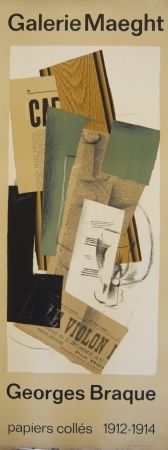 掲示 Braque - Affiche exposition papiers collés galerie Maeght 