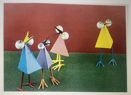 オフセット Di Rosa -  Affiche Les Petites poules bavardes Sculptures -Felix &Co