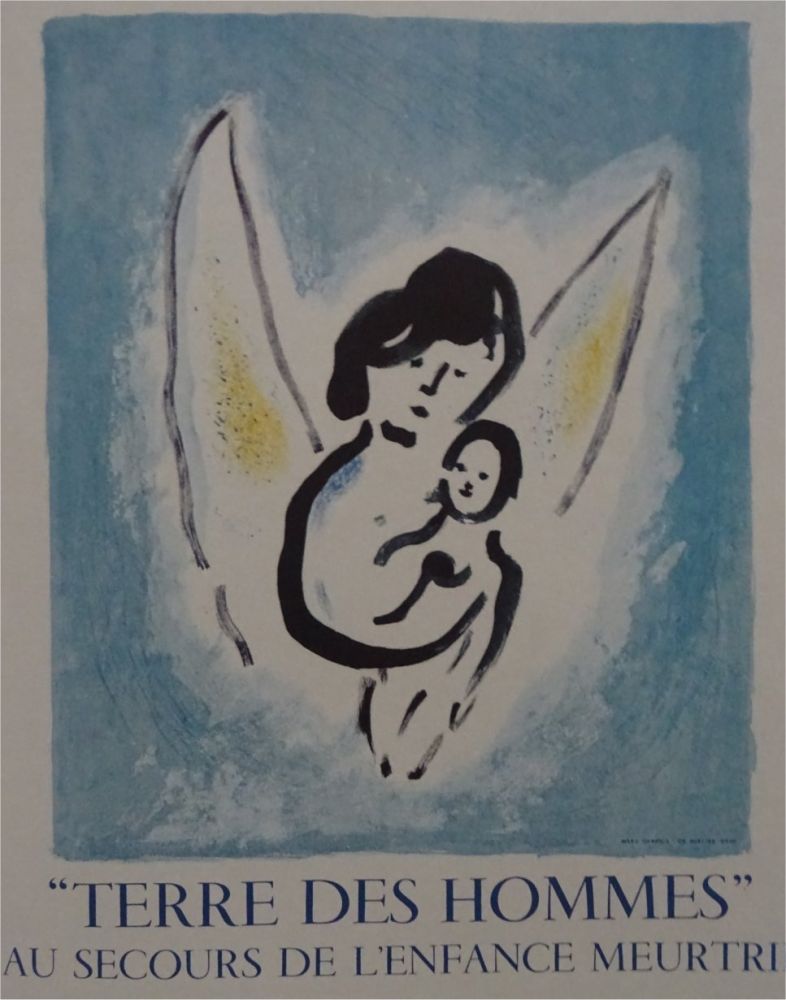 リトグラフ Chagall - Affiche lithographie Terre des Hommes