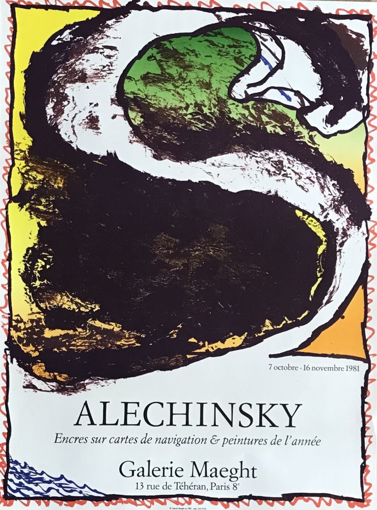 リトグラフ Alechinsky - Affiche lithographique d'exposition