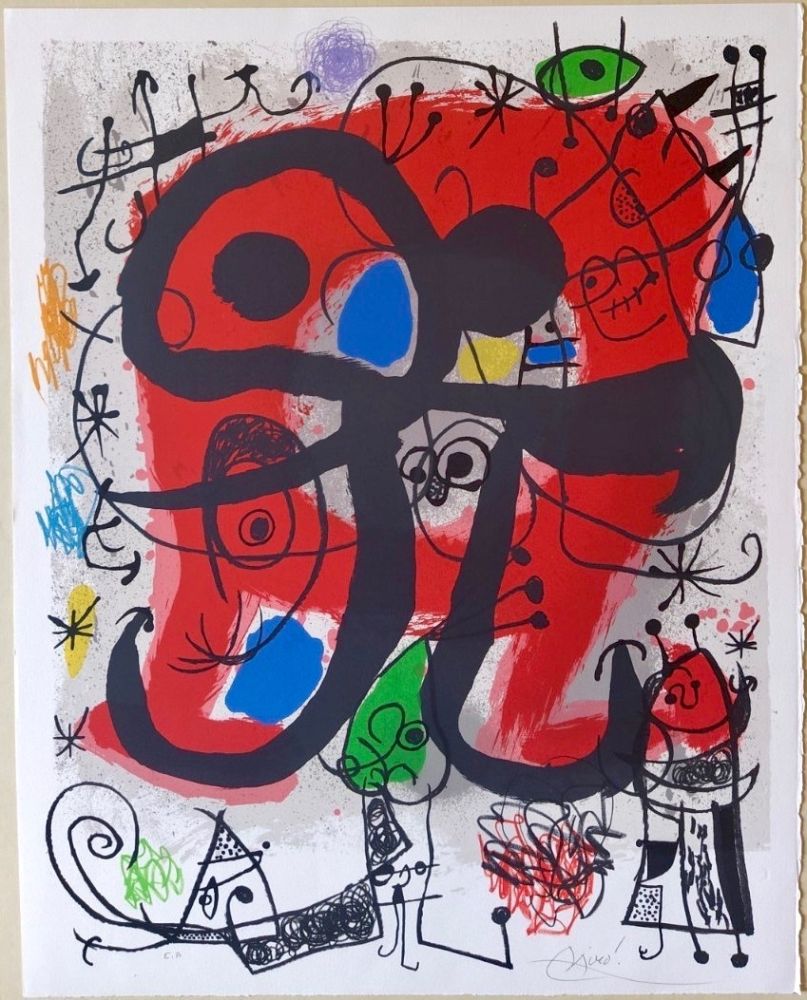 技術的なありません Miró -  Affiche pour l’exposition du livre “Le Lézard aux plumes d’or”