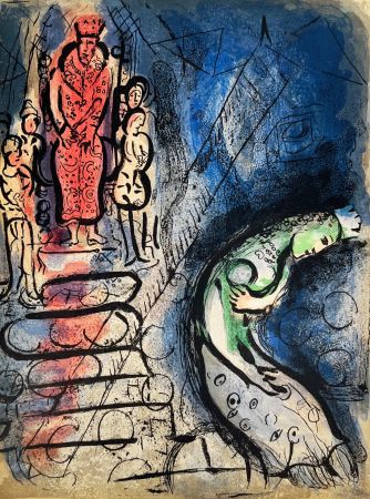 リトグラフ Chagall - Ahasuerus Sends Vasthi Away