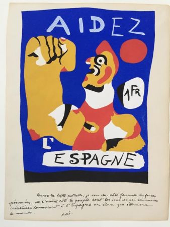 ステンシル Miró - Aidez L' Espagne