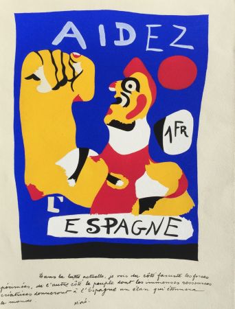 ステンシル Miró - Aidez L’Espagne (D. 17)