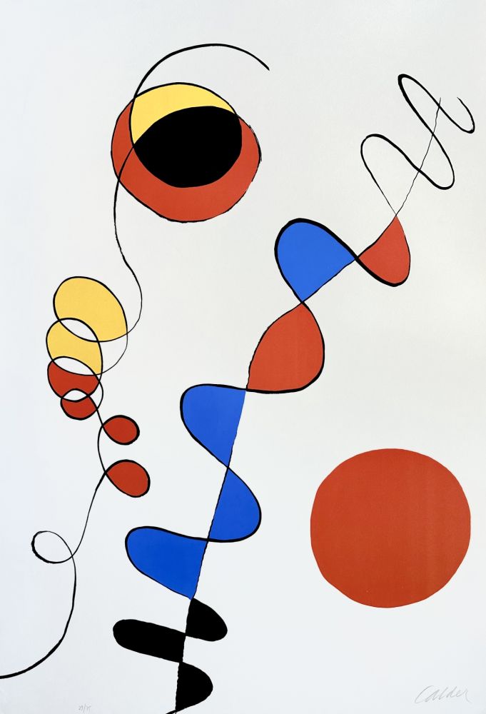 リトグラフ Calder - Alexander Calder- Couleurs enlaces dans le fil de fer