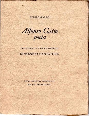 挿絵入り本 Cantatore - Alfonso Gatto Poeta