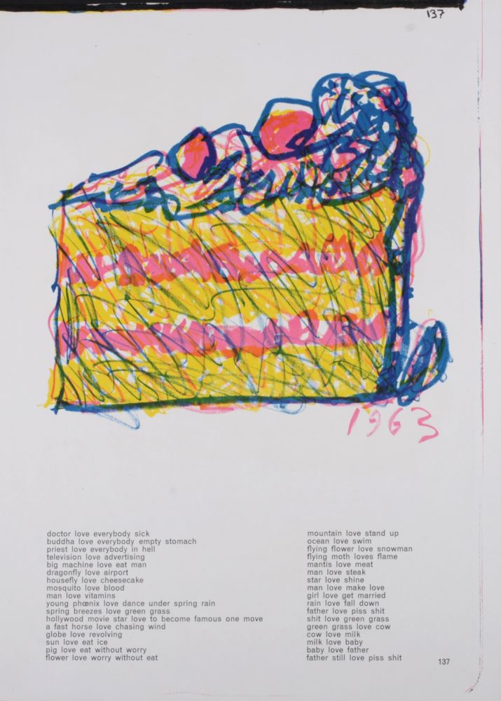 リトグラフ Oldenburg - All Kinds of Love (Cake), 1964