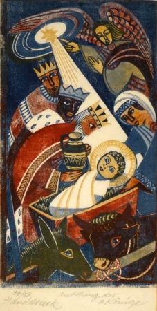 木版 Tschudi - Anbetung der 3 Könige / Adoration of the Three Kings