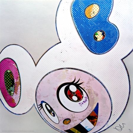 リトグラフ Murakami - And Then x6 (White: The superflat method, pink and blue ears)
