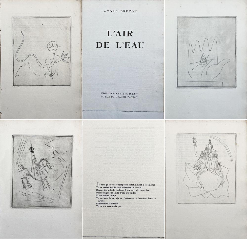 挿絵入り本 Giacometti - André Breton. L'AIR DE L'EAU. 4 gravures originales (Paris 1934)