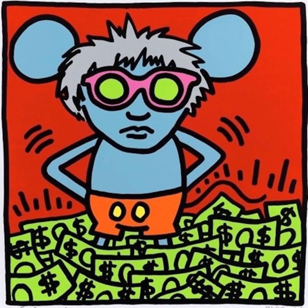 シルクスクリーン Warhol -  Andy Mouse (Dollar Bills)