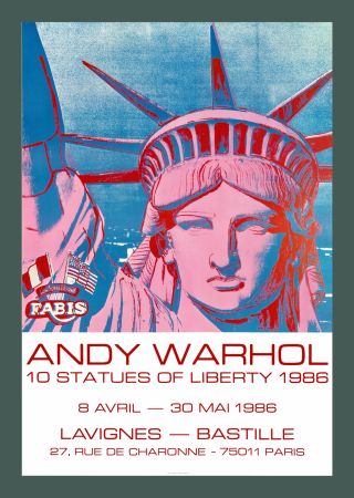 リトグラフ Warhol - Andy Warhol: '10 Statues Of Liberty' 1986 Offset-lithograph