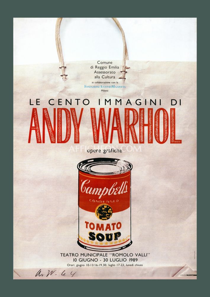 リトグラフ Warhol - Andy Warhol: 'Campbell's Soup Can on a Shopping Bag' 1989 Offset-lithograph