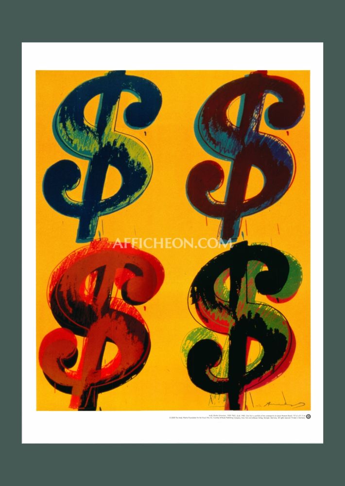 リトグラフ Warhol - Andy Warhol: 'Dollar Sign (Four)' 2000 Offset-lithograph