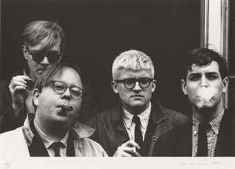 写真 Hopper - Andy Warhol, Henry Geldzahler, David Hockney and Jeff Goodman