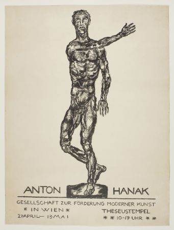 リトグラフ Hanak - Anton Hanak (Der brennende Mensch - The burning man)