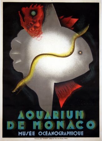 リトグラフ Carlu - Aquarium de Monaco