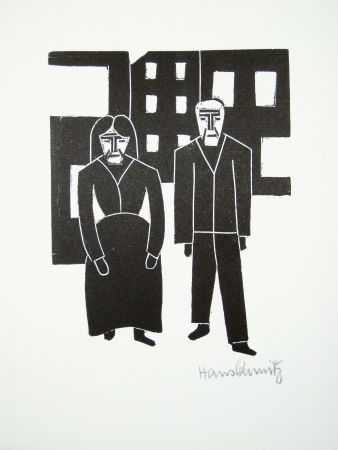 リノリウム彫版 Schmitz - Arbeiterpaar (Working Couple)