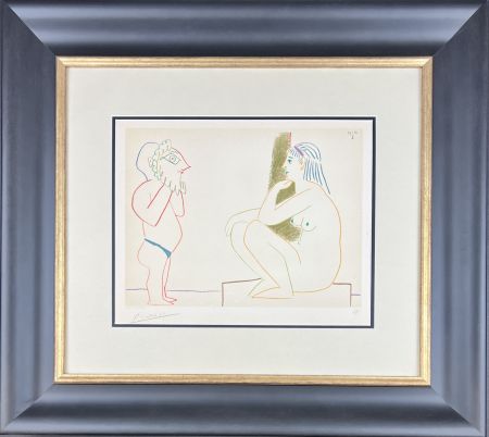 リトグラフ Picasso - Artist and Model Sitting, from: Suite of 15 Drawings by Picasso