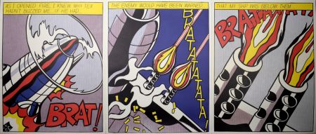 リトグラフ Lichtenstein - As I opened Fire, 1966 - Triptych (3 panels)