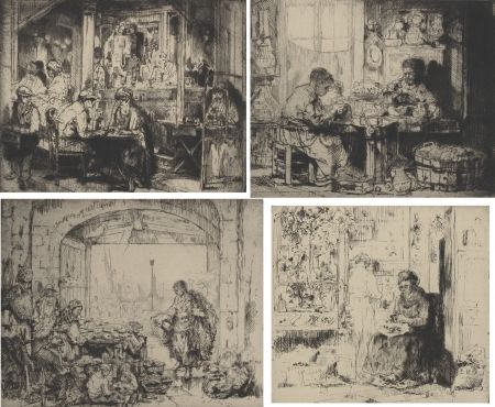 彫版 Brouet - (Assorted occupations:  a collection of ten original etchings)