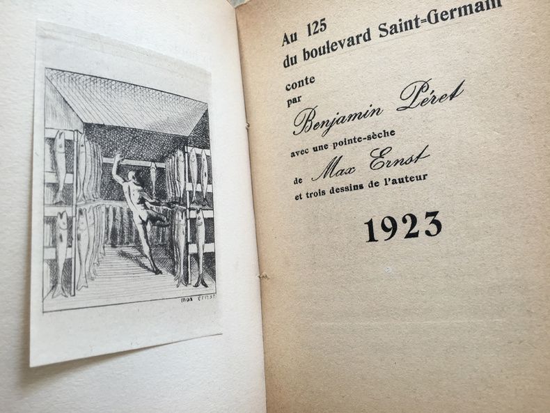 挿絵入り本 Ernst - AU 125 DU BOULEVARD SAINT-GERMAIN. Conte par Benjamin Péret (1923)
