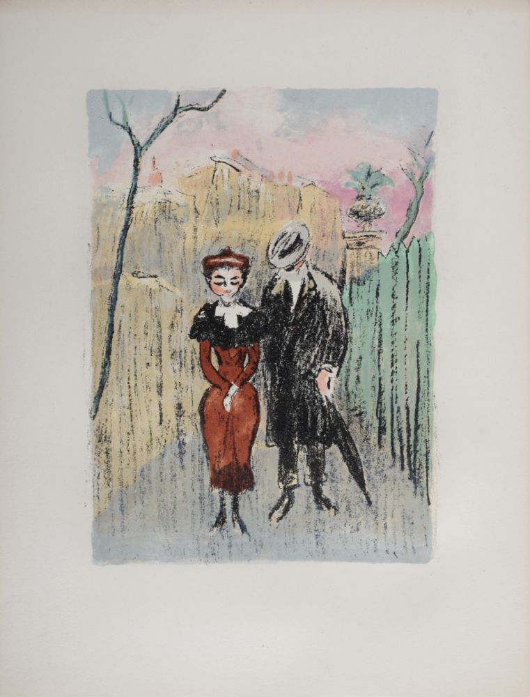 リトグラフ Van Dongen - Au Beau Temps de la Butte : Les Amoureux, 1949