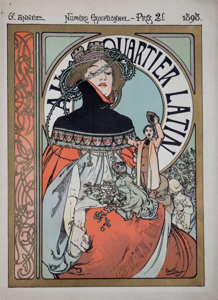 挿絵入り本 Mucha - Au Quartier Latin, 1898