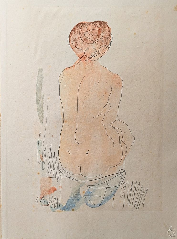 リトグラフ Rodin - Auguste RODIN, Nude 2, 1920, Twelve Watercolours of Auguste Rodin, 1920