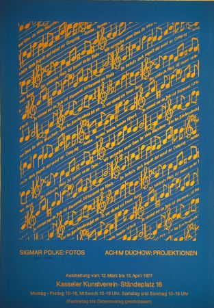 シルクスクリーン Polke - Ausstellungsplakat Kasseler Kunstverein, 1977.