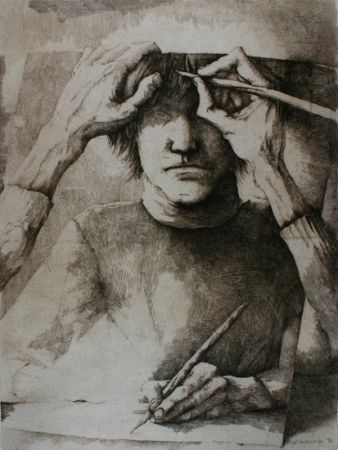 彫版 Desmazières - Autoportrait