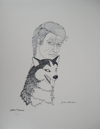 リトグラフ Marais  - Autoportrait au Husky