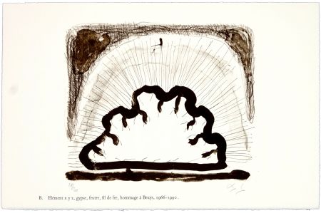 リトグラフ Nørgaard - B. Elément x y z, gypse, feutre, fil de fer, hommage à Beuys, 1966 - 1990