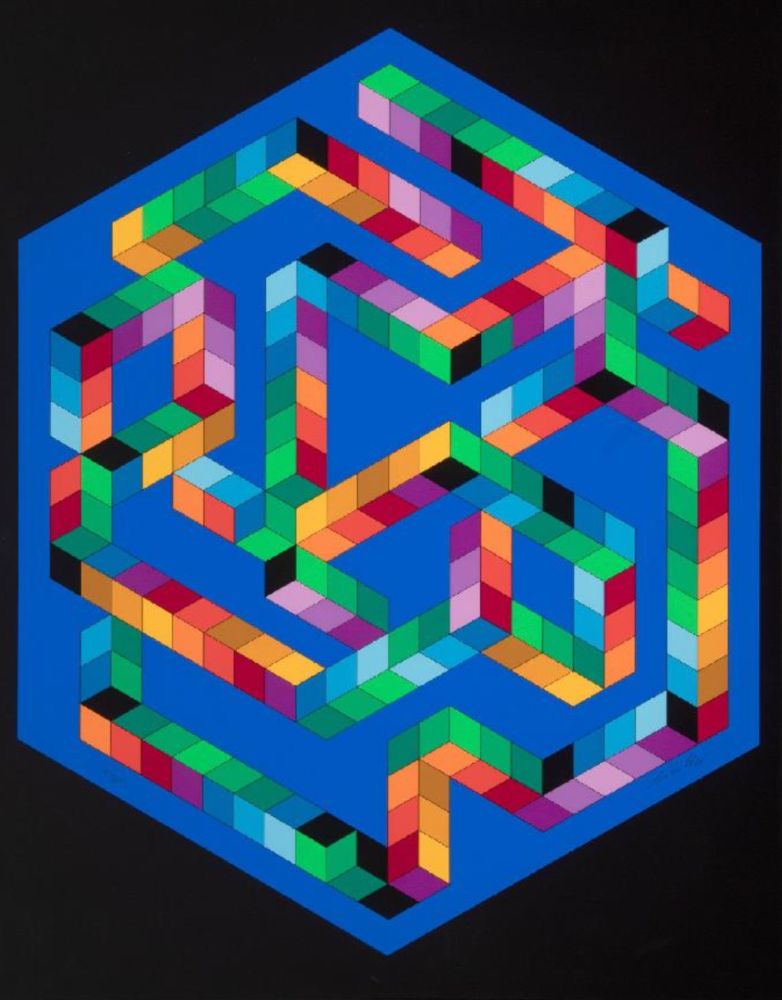 シルクスクリーン Vasarely - Babel 3