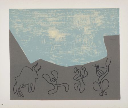 リノリウム彫版 Picasso - Bacchanale, 1959