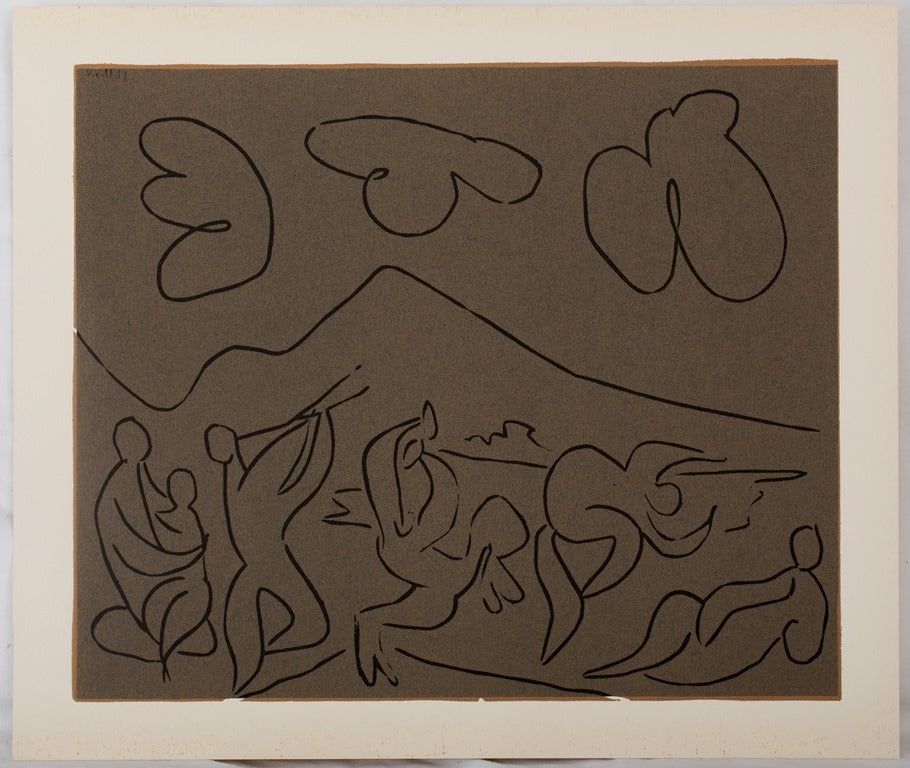 リノリウム彫版 Picasso - Bacchanale : la danse des faunes