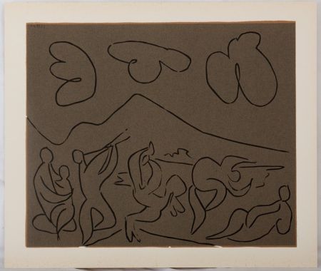 リノリウム彫版 Picasso - Bacchanale : la danse des faunes