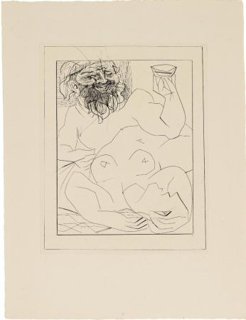 彫版 Picasso - Bacchus et femme nue étendue